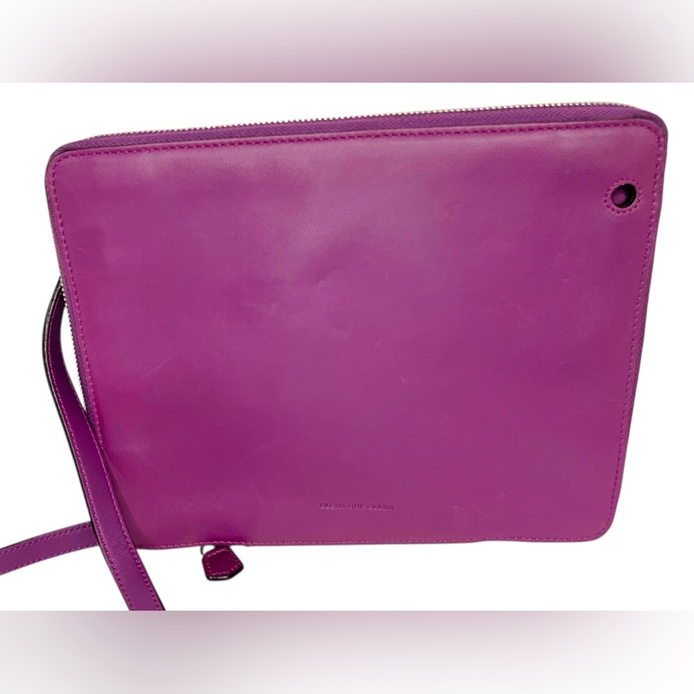 Elena Ghisellini Purple Leather 11" Tablet Case Cross body Padded Bag